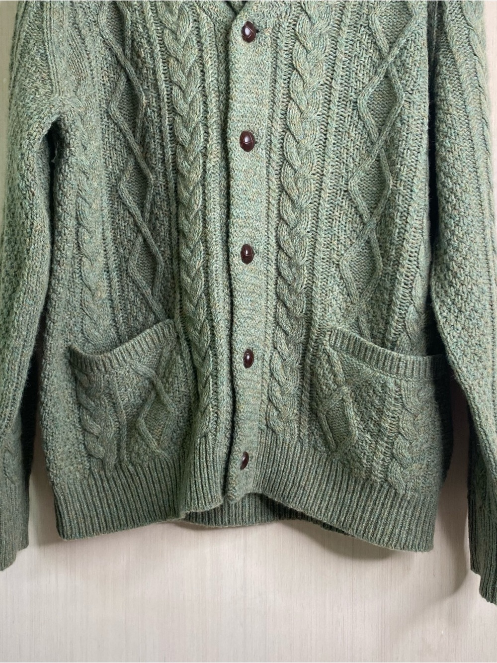 Polo by Ralph Lauren Men’s Shawl Collar Cable Wool-Cashmere Blend Cardigan Large - Picture 3 of 12